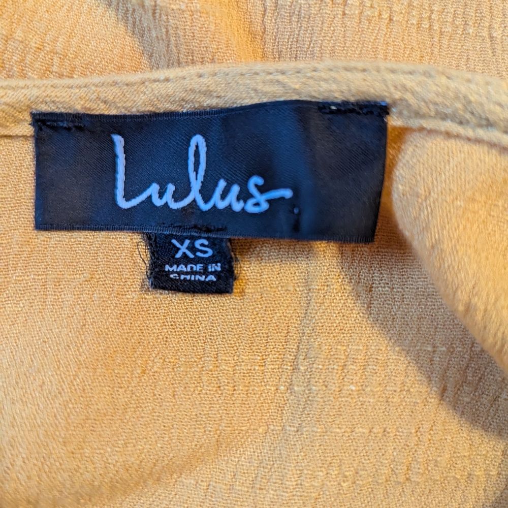 11. Lulu's Yellow Ruffled Tie Front Mini Dress - Picture 7 of 9